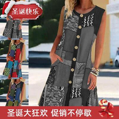 Contrast Pocket Dress Beach Dress Party Dresses for Women