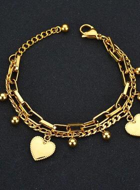 316L Stainless Steel Multilayer Love Heart Bracelet For Wome