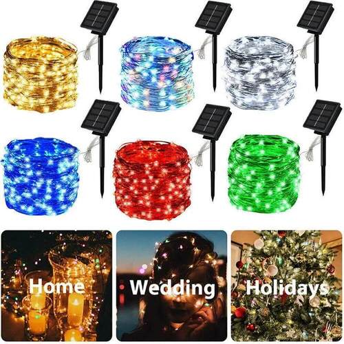 50-300 LED Solar Christmas String Lights Fairy Garden Outdoo