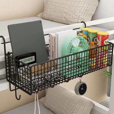 Black Bed Hanging Storage Shelf Iron Art Cosmetics Book Snac