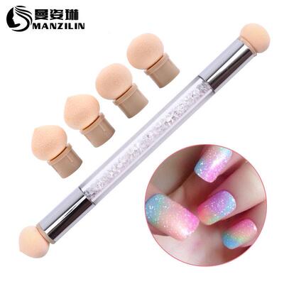 Double-ended Shading Pen Sponge Head Gradient Nail Art Brush
