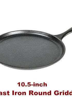 Cast Iron Round Griddle Pre-Seasoned Griddle Pan Stove Top
