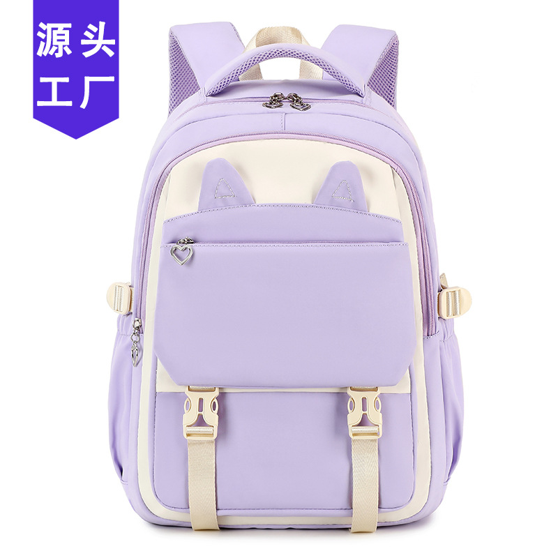 2025新款中小学生书包女小清新甜美可爱大容量背包热转印烫画书包