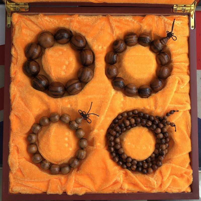 大叶黄花梨手串4件组合礼盒