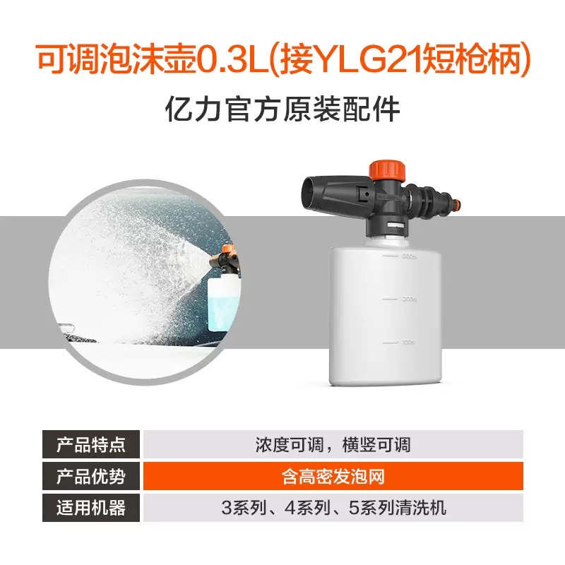 亿力3721 3500 3550 高压洗车机水枪喷壶延长杆新款短枪莲花喷头