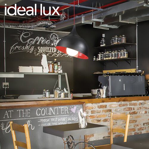 Ideallux餐厅铁艺磨砂吊灯