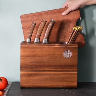 相思木刀架收纳刀具架厨房放刀置物架菜刀架通透放实木刀座