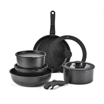 外贸可拆卸套装锅不粘煎炒锅麦饭石全套锅具套装cooking pots