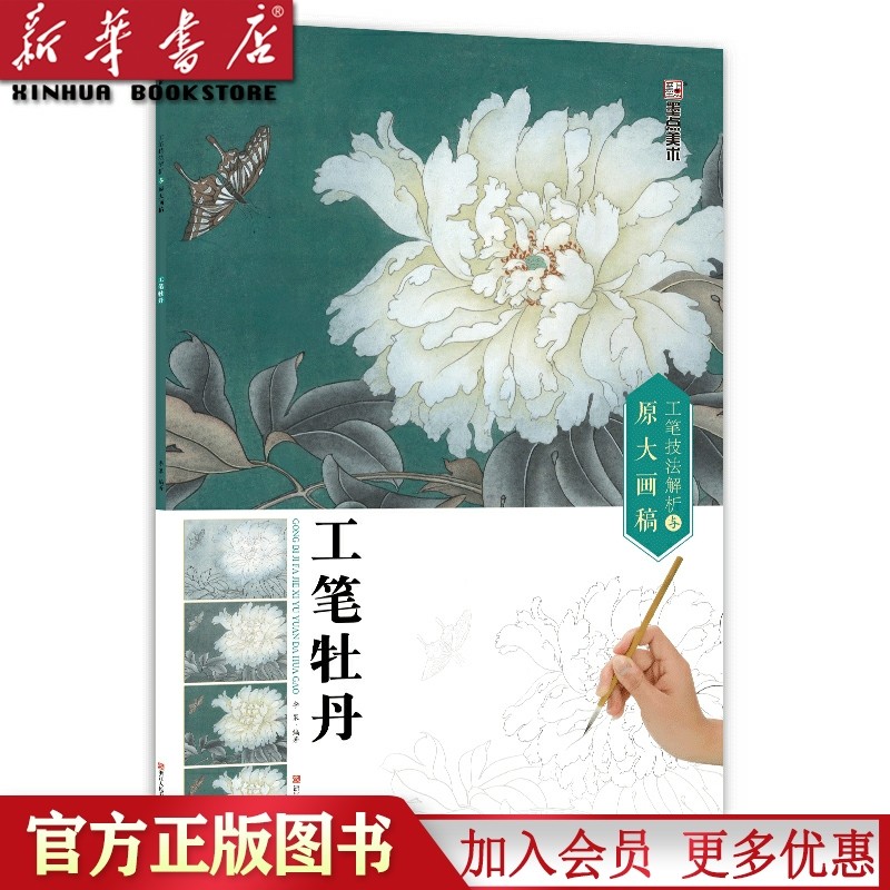 墨点美术 书籍成人初学者手绘铅笔国画入门教程书 草虫宋画牡丹荷花