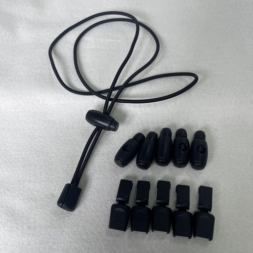 免邮环保弹簧卡扣珠子配3mm进口乳胶弹力橡筋绳户外包鞋带衣帽绳