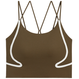 爱慕运动寻意内衣女美背背心式低强度无钢圈长文胸内衣AS116S81