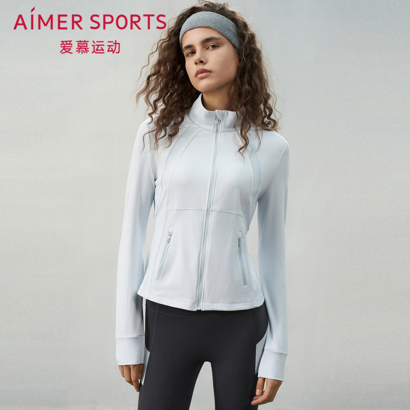 跑步拉链立领长袖上衣外衣