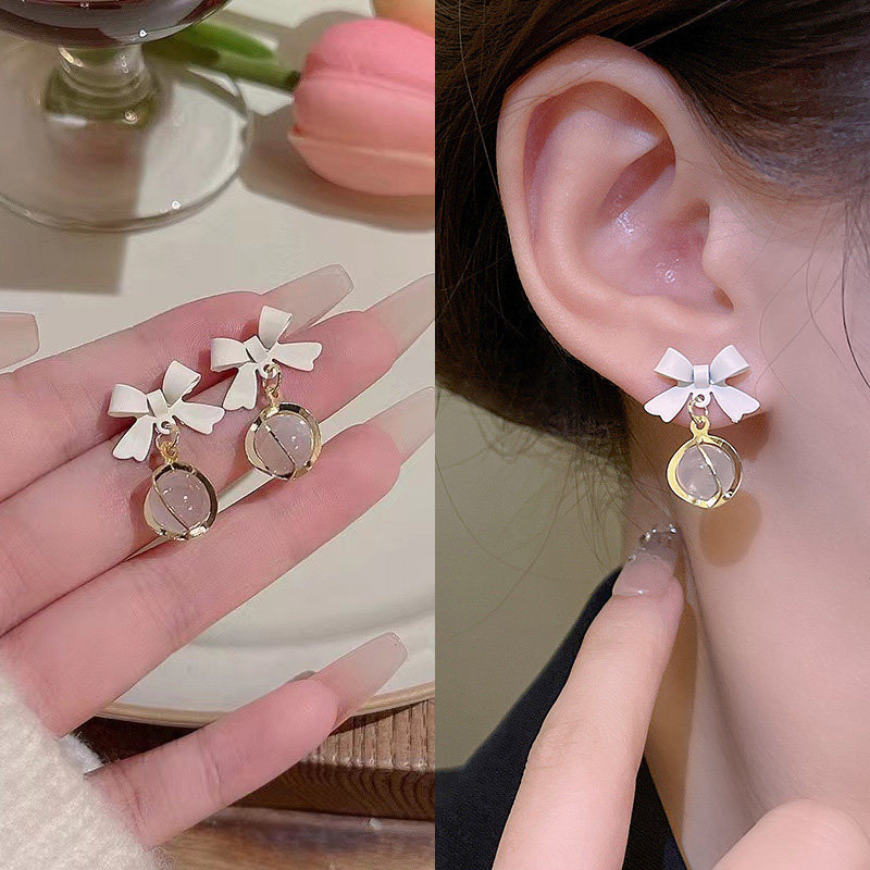 轻奢蝴蝶结耳环女猫眼石高级感耳钉耳饰2024新款爆款耳夹无耳洞,饰品/流行首饰/时尚饰品新,耳钉,淘宝优惠券,粉丝福利购,淘宝优惠卷
