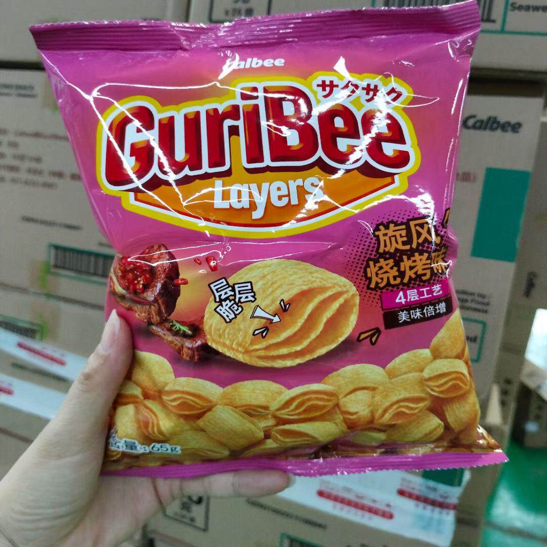 好好吃印尼进口Calbee卡乐比海苔烧烤芝士味层层脆追剧休闲膨化