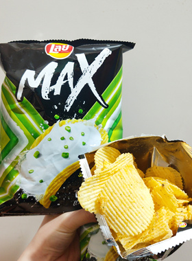 巨巨好吃！泰国进口711同款大波浪薯片洋葱味酸奶油鬼辣奶酪大薯