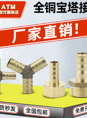 软管煤气管天然气4/6分宝塔格林快插接头内外丝牙螺纹全铜水气嘴