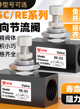 气动ACS单向节流阀RE-01/02/03/04流量控制阀调速阀KAL-06/08/15