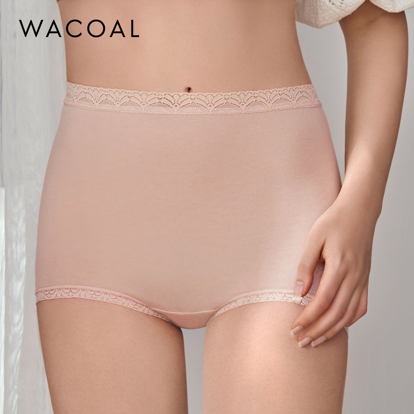 华歌尔Wacoal女士高腰简约经典纯色舒适平角内裤WP5632