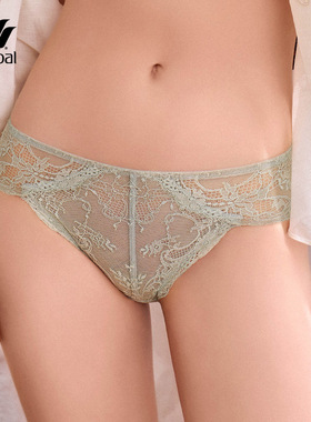 华歌尔Wacoal 欧风全蕾丝中腰三角裤内裤内衣女WP30A4