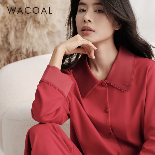 华歌尔Wacoal 超柔棉质简约烫钻分身款女士睡衣家居服 WD32C6