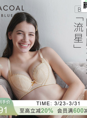 华歌尔Wacoal透气蕾丝聚拢侧收软钢圈文胸WB34E4