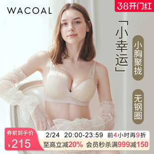 华歌尔Wacoal 蕾丝聚拢丰盈无钢圈小胸文胸罩内衣女UB14E5