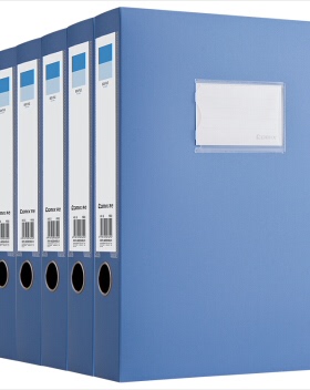 齐心55mm档案盒HC-55文件盒加厚A4资料盒蓝色A1248办公文具35mm