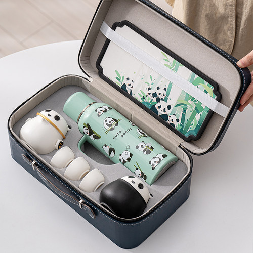 故宫文创快客杯旅行茶具套装 一壶三杯便携式功夫茶具套组随手礼