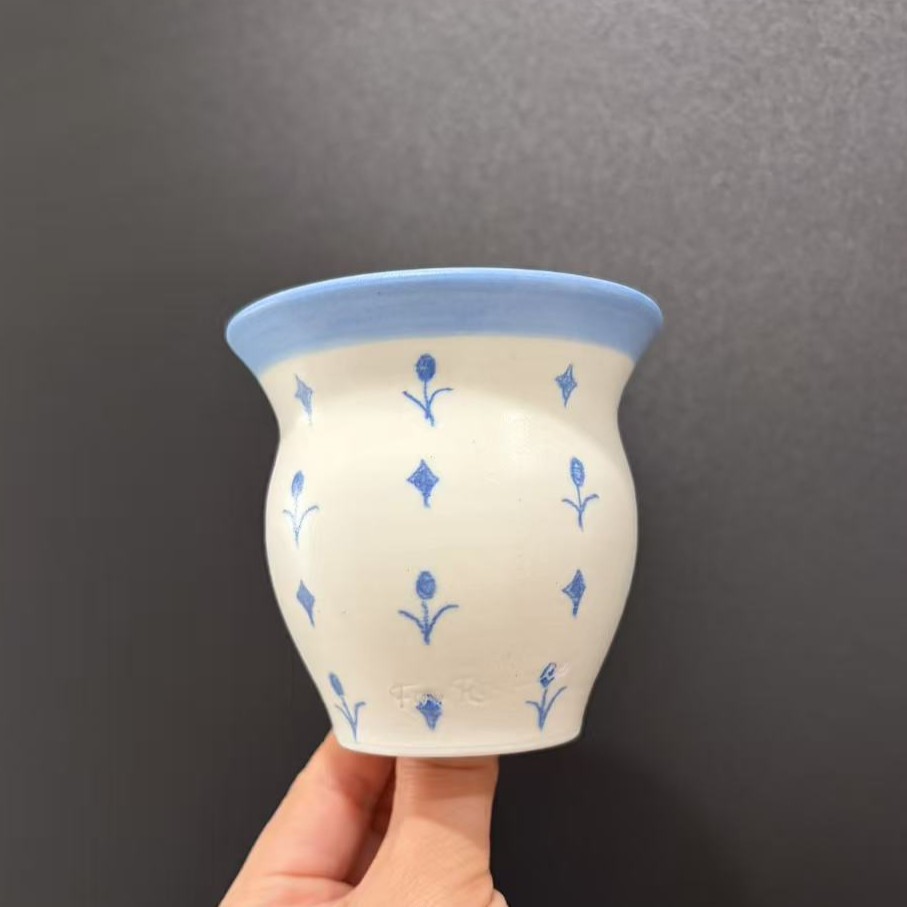「国内现货」TeeUM韩国制｜手绘碎花手工花盆｜家居装饰摆设盆器