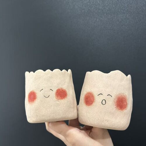 「国内现货」TeeUM韩国制｜纯手工多肉花盆｜创意设计微笑盆器