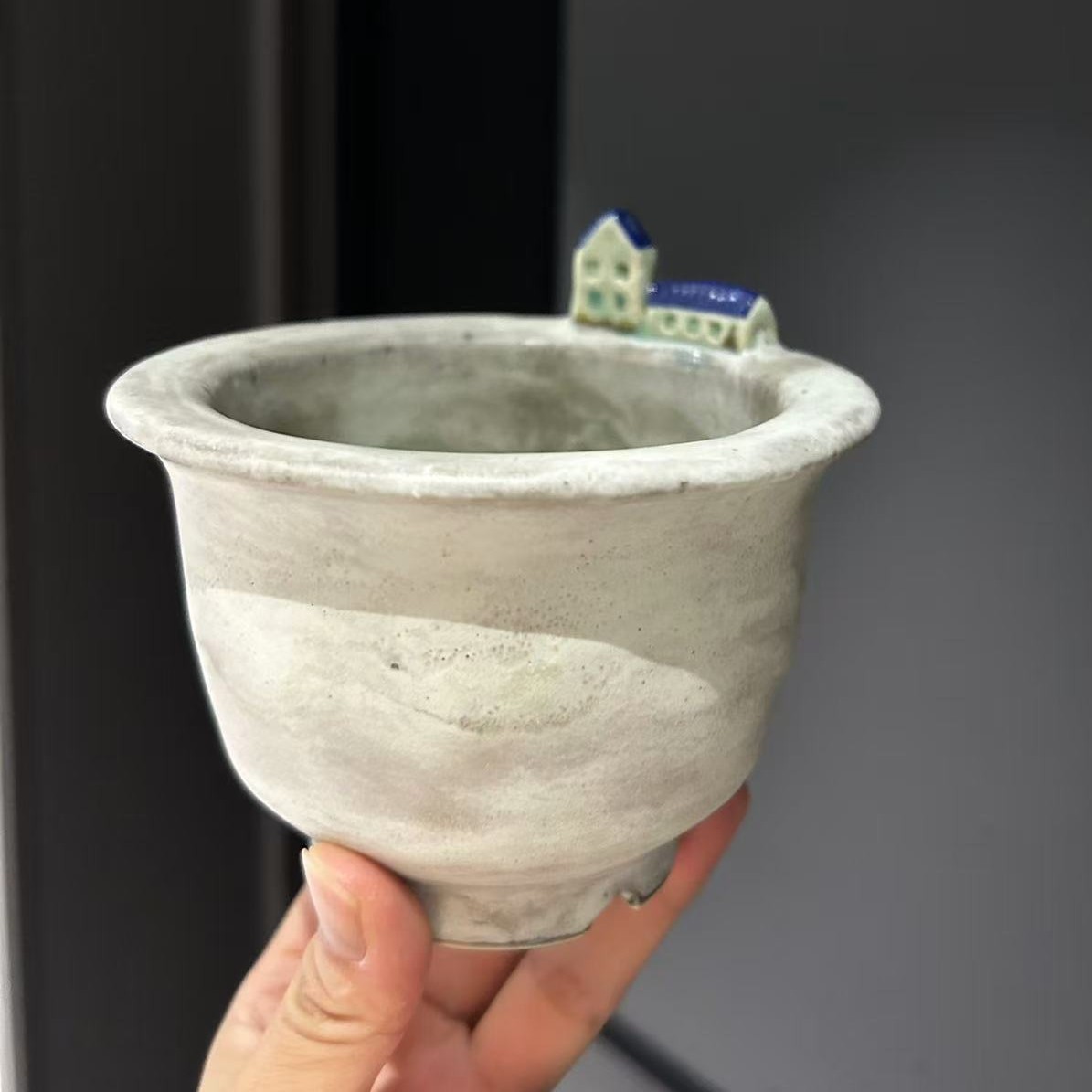 TeeUM韩国制｜纯手工釉烧花盆｜创意房子桌面装饰盆