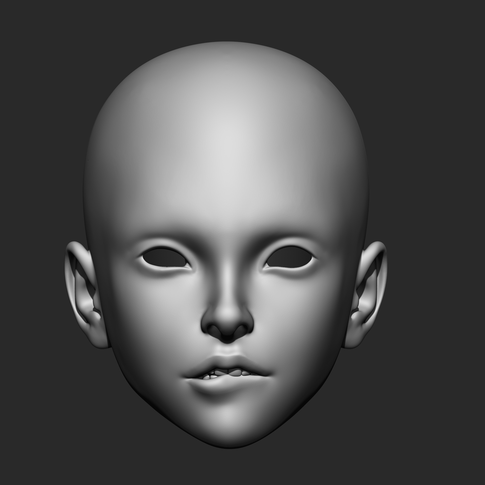 bjd娃娃头3d模型三维文件打印图纸stl高精度素材346分特6叔头咬唇