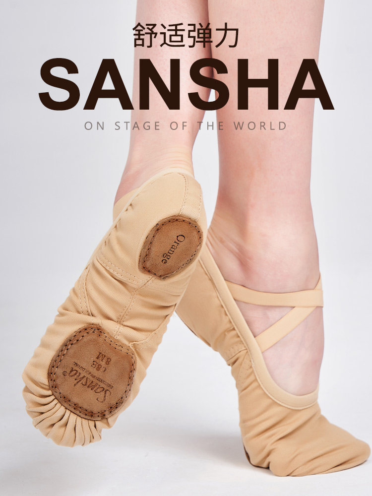 Sansha/ танцевальная обувь Sansha; женская эластичная обувь для тела на мягкой подошве; тренировочная обувь для взрослых; балетная обувь для занятий искусством Изображение 1