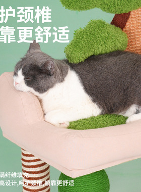 zeze青松盆栽猫爬架抓板猫树猫窝一体磨爪猫玩具小型跳台不占地