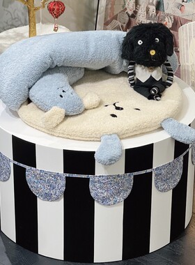 ins韩国毛绒绒狗窝保暖猫睡袋开放式推车边缘垫子超大围宠物用品