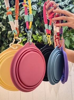 ins风硅胶折叠户外碗狗狗便携喝水碗宠物外出猫犬露营壶随行杯