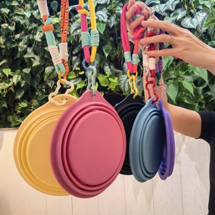 ins风硅胶折叠户外碗狗狗便携喝水碗宠物外出猫犬露营壶随行杯