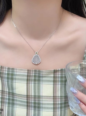 新中式古风高级感s925纯银玉髓项链女小众气质轻奢锁骨链气质颈链