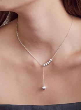 S925纯银时尚个性圆珠流苏项链