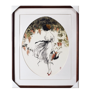 70*85顾氏手工苏绣人物 西欧风格人物刺绣画 客厅过道刺绣装饰画