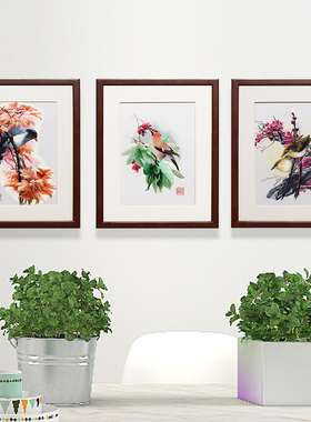 22*27顾氏小幅苏绣花鸟系列 喜上眉梢 喜上枝头 鸟语花香成双成对