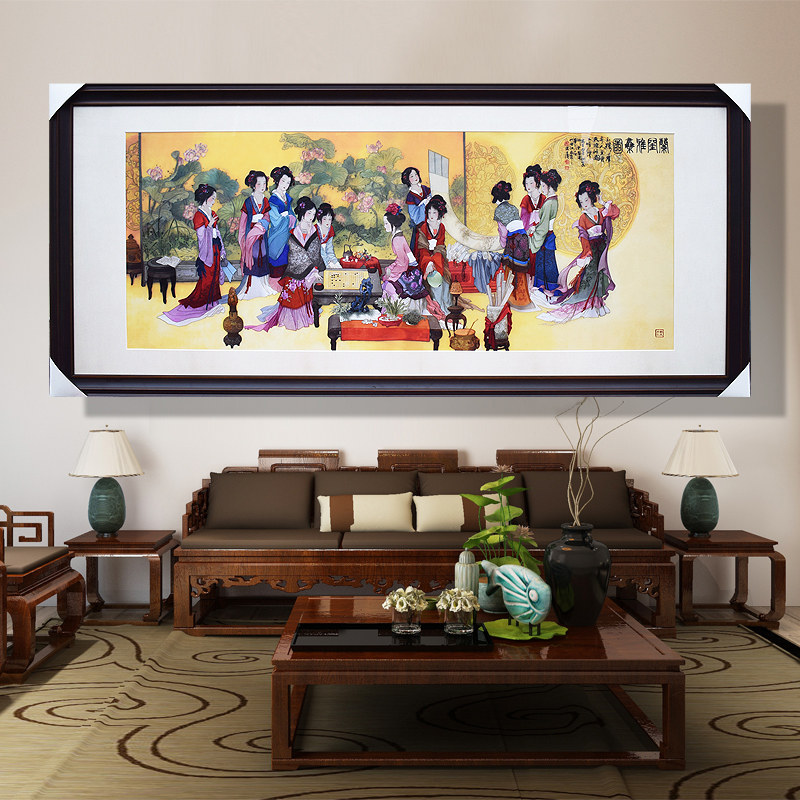 顾氏苏绣精品人物古典美女琴棋书画金陵十二钗 兰闺雅集图 仕女图