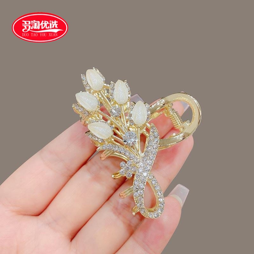 后脑勺琉璃抓夹韩版半扎夹子头饰