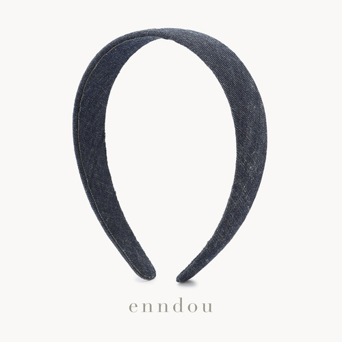 enndou牛仔宽边发箍高颅顶舒适