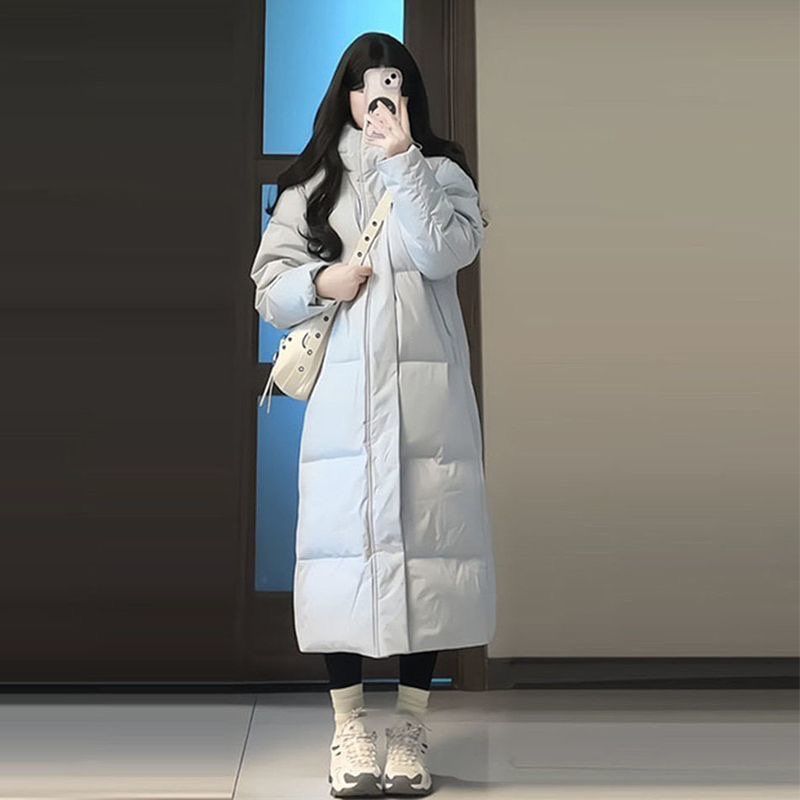 中戏宽松款羽绒棉服女学生2025冬季新款韩版加厚棉衣过膝长款外套