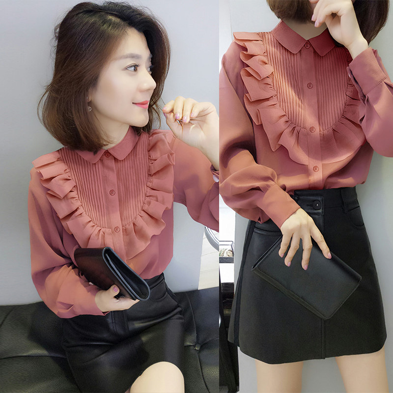 欧洲站秋装2020新款欧货初秋设计感高端大牌长袖衬衫女气质荷叶边