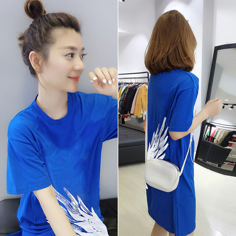 梵莉思欧洲站夏装女2020新款欧货韩版休闲宽松裙子时尚T恤连衣裙