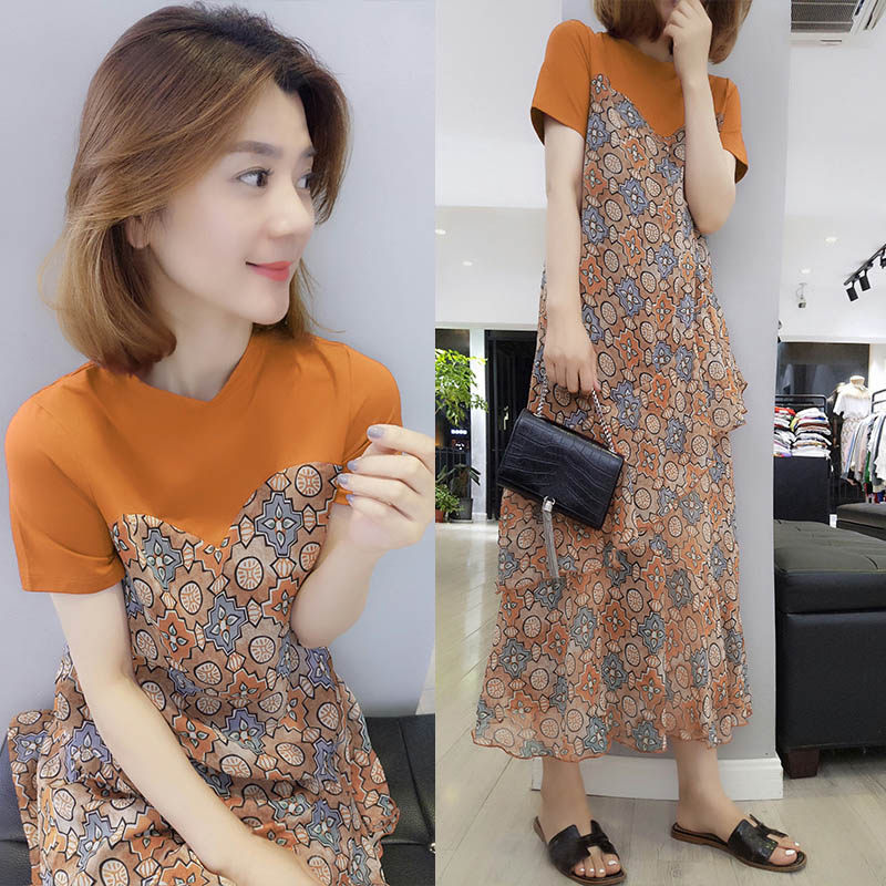 梵莉思碎花连衣裙北欧风2020新款夏欧洲站女装宽松荷叶边雪纺裙子