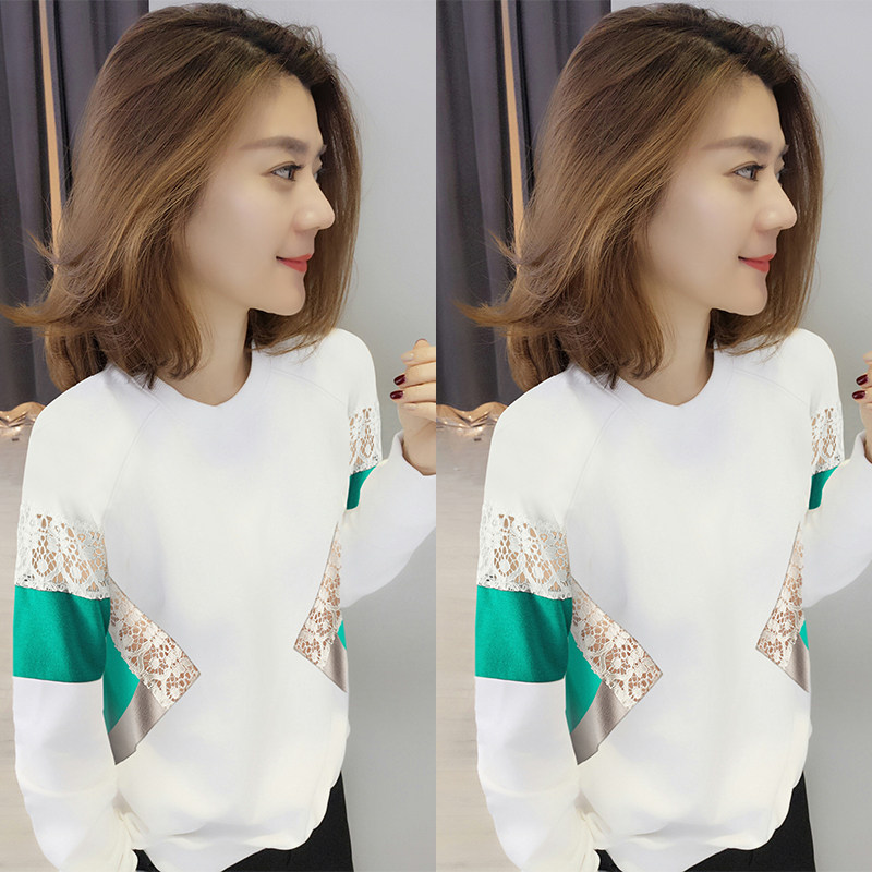 欧洲站秋装2020新款欧货秋款洋气镂空拼接短款卫衣女宽松长袖上衣