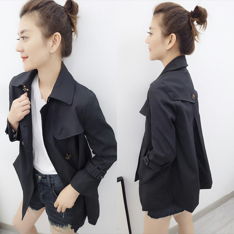欧洲站秋装2020新款女装欧货秋季小个子短款风衣外套爆款宽松上衣
